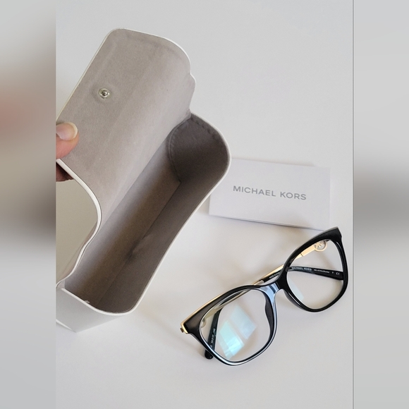Michael Kors Black Eyeglasses, Gold Tone Hardware, Original Case - Picture 2 of 8